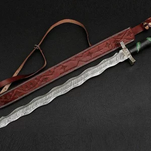Handmade fantasy Viking Sword with leather cover