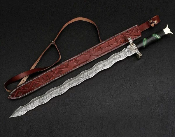 Handmade fantasy Viking Sword with leather cover